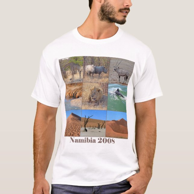 Namibia & Botswana platser Tee Shirt (Framsida)