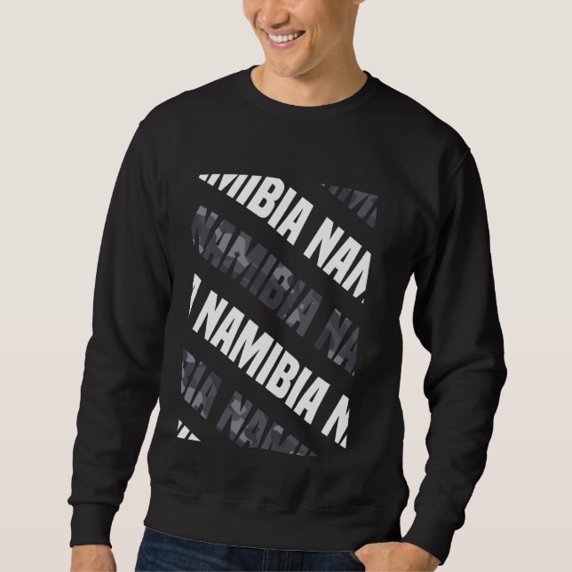 Namibia Camo Mönster Grått Camouflage Lång Ärmad Tröja (Framsida)