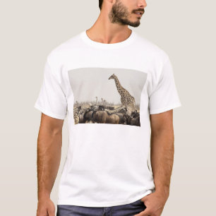 Namibia, Etosha Nationalpark. En ensam giraff Tee Shirt