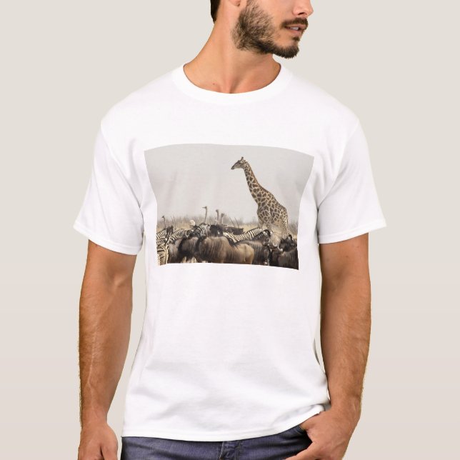 Namibia, Etosha Nationalpark. En ensam giraff Tee Shirt (Framsida)