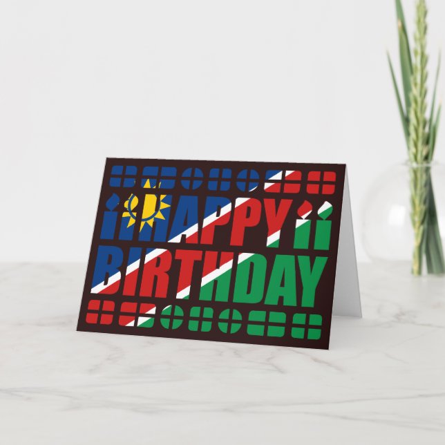 Namibia Flagga Birthday Card Kort (Framsida)