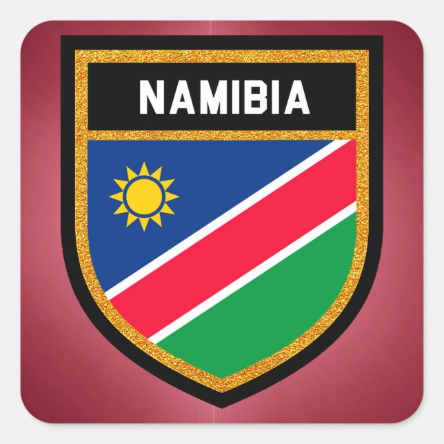 Namibia Flagga Fyrkantigt Klistermärke (Framsida)