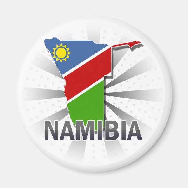 Namibia Flagga Karta 2.0 Magnet (Framsidan)