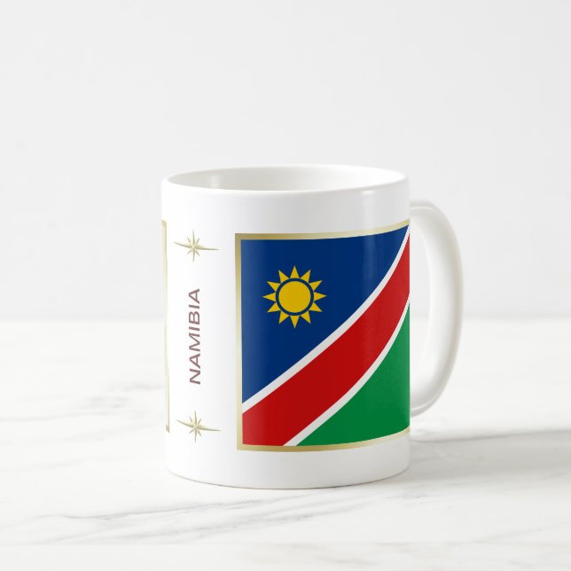 Namibia Flagga + Karta Mugg (Framsida höger)