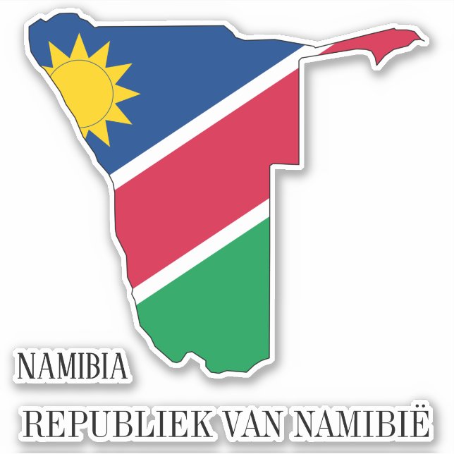 Namibia Flagga Karta Patriotic Klistermärken (Framsida)