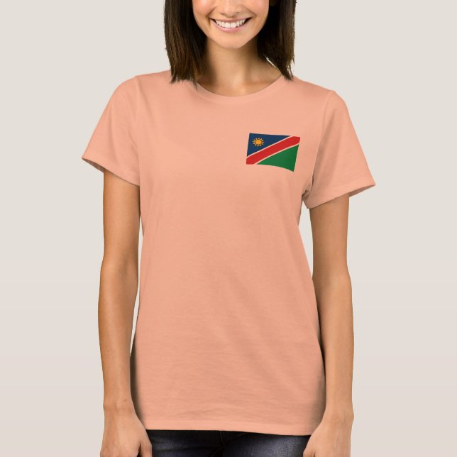 Namibia Flagga + Karttröja Tee (Framsida)