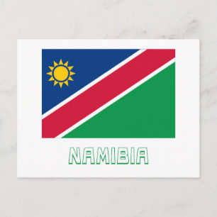 Namibia Flagga med Namn Vykort