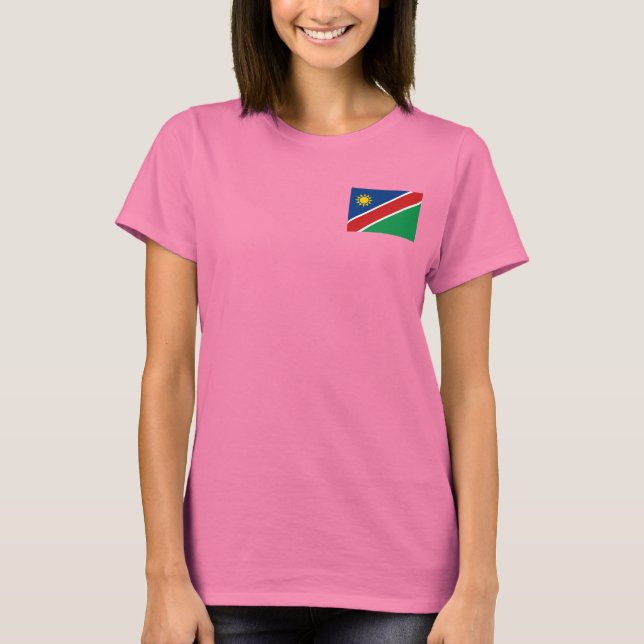 Namibia Flagga och Karta dk T-Shirt (Framsida)