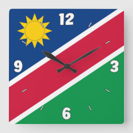 Namibia Flagga Red Blue Grönt White Numbers Patrio Fyrkantig Klocka
