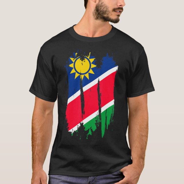 Namibia Flagga Roots från Namibia T Shirt (Framsida)