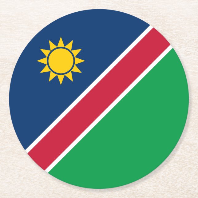 Namibia Flagga Underlägg Papper Rund (Framsidan)