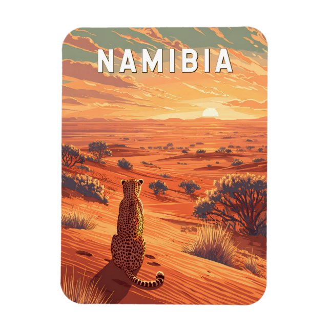 Namibia Illustration Resa Konst Vintage Magnet (Vertikal)