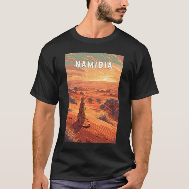 Namibia Illustration Resa Konst Vintage T Shirt (Framsida)