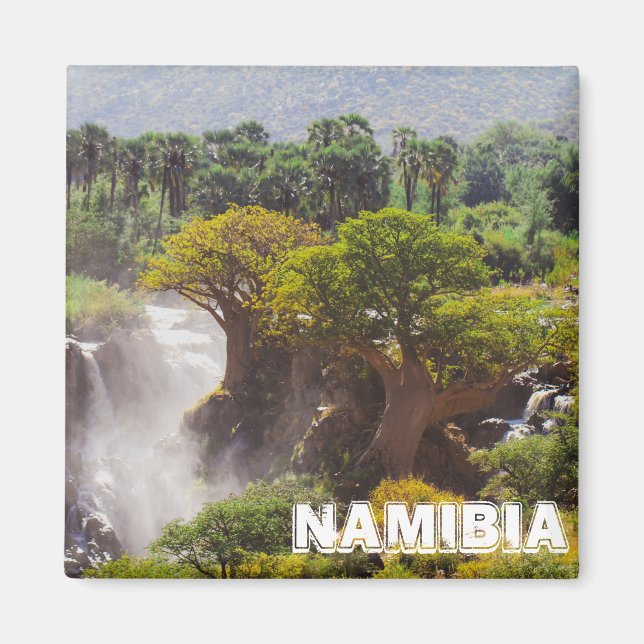 Namibia Kunene Floden Epupa Falls Landskap Magnet (Framsidan)