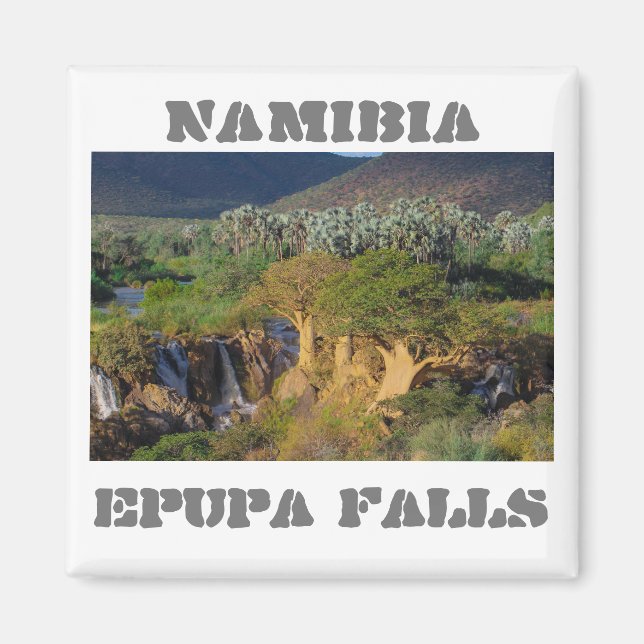 Namibia Kunene River Epupa Falls Ligcape Baobabs Magnet (Framsidan)
