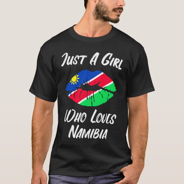 Namibia Läppar Mouth Kärlek Flagga T Shirt (Framsida)
