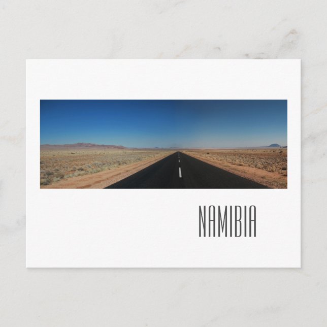 Namibia Namib Desert Road Landcape Natature Vykort (Framsida)