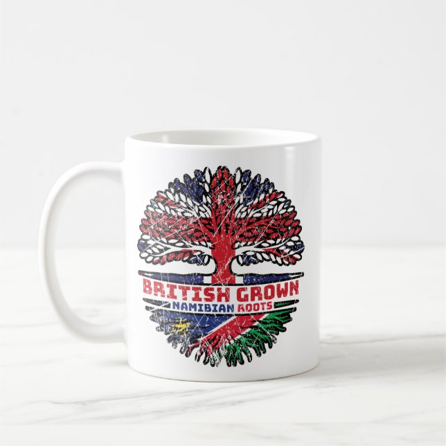 Namibia Namibian British UK Träd Roots Flagga Kaffemugg (Vänster)