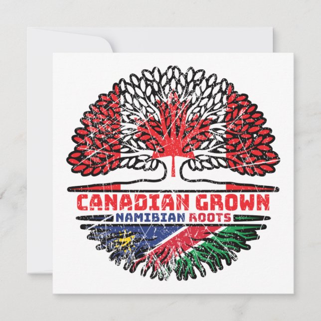 Namibia Namibian Canadian Canada Träd Roots Flagga Kort (Framsida)