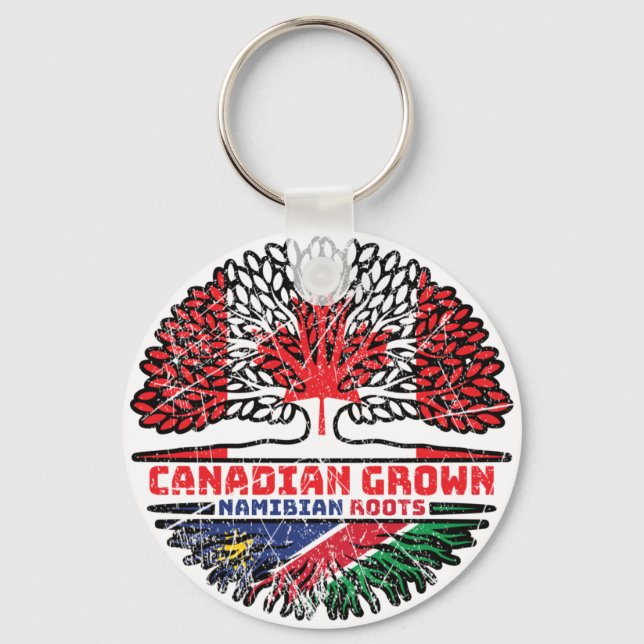 Namibia Namibian Canadian Canada Träd Roots Flagga Nyckelring (Framsida)