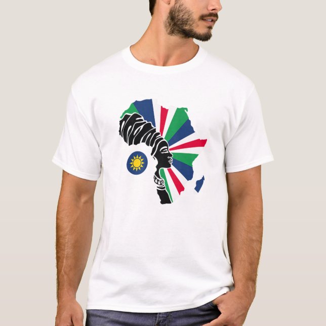 Namibia Namibian Flagga Afrika Karta Ethnic Herita T Shirt (Framsida)