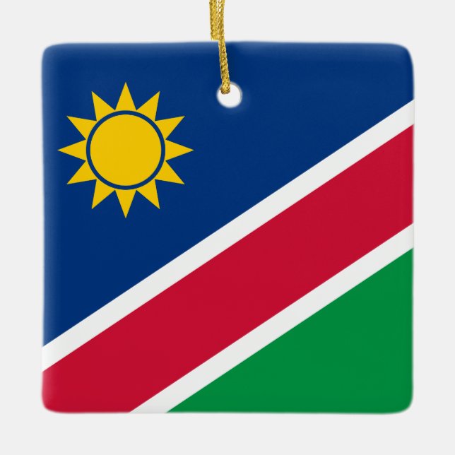 Namibia (Namibian) Flagga Julgransprydnad Keramik (Framsida)