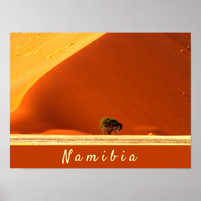 Namibia red dunes of Sossusvlei-foto med text Poster (Framsidan)
