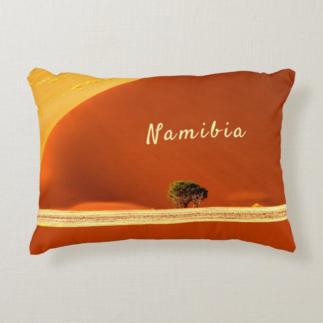 Namibia red dunes of Sossusvlei-foto med text Prydnadskudde (Framsidan)