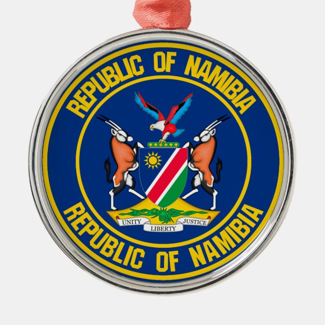 Namibia Round Emblem Julgransprydnad Metall (Framsidan)