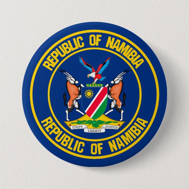 Namibia Round Emblem Knapp (Framsida)