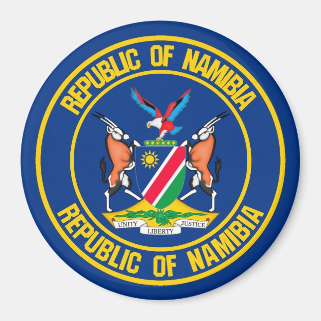 Namibia Round Emblem Magnet (Framsidan)