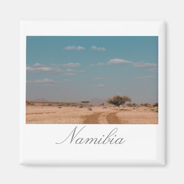 Namibia Savann Busklandskap Naturmagnet Magnet (Framsidan)