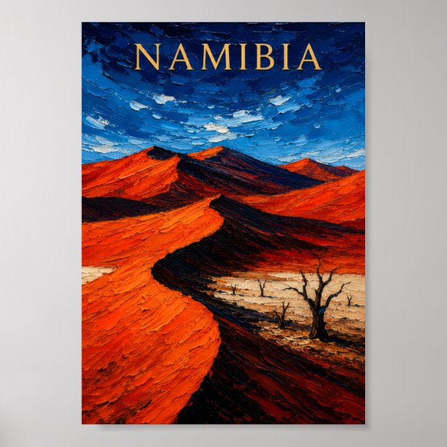 Namibia: Scenic Desert Dunes Art Souvenir Poster (Framsidan)