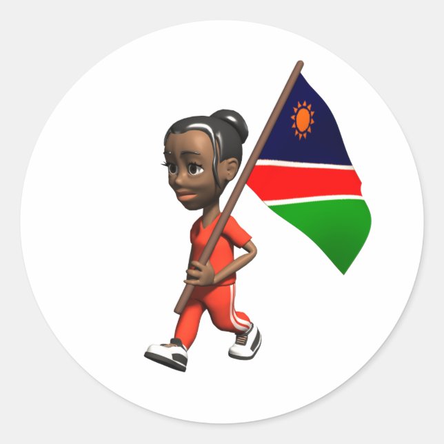 Namibia Sticker Runt Klistermärke (Framsida)