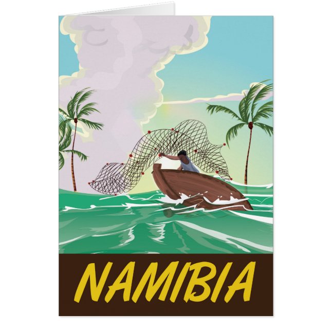 Namibia strand reserareaffisch hälsningskort (Framsidan)