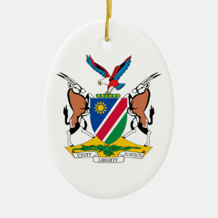 Namibia vapensköld julgransprydnad keramik