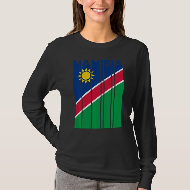 Namibia Vintage Namibian Flagga Vacation T Shirt (Framsida)