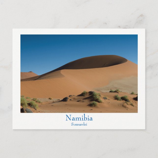 Namibia - vykort för Sossusvlei-öknen med text (Framsida)