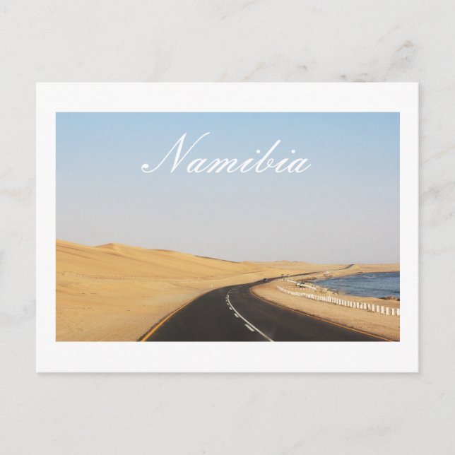 Namibia Walvis Bay Dunes Ocean liggande natur Vykort (Framsida)