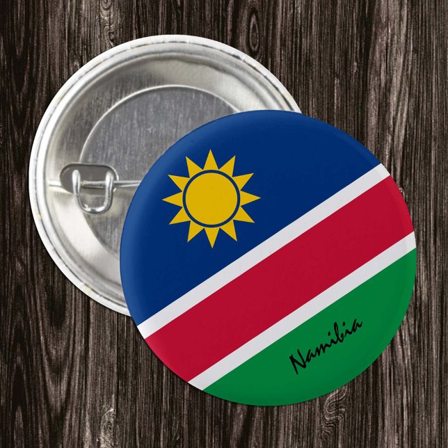 Namibiaknapp, patriotisk Namibiansk Flagga mode Knapp (Skapare uppladdad)
