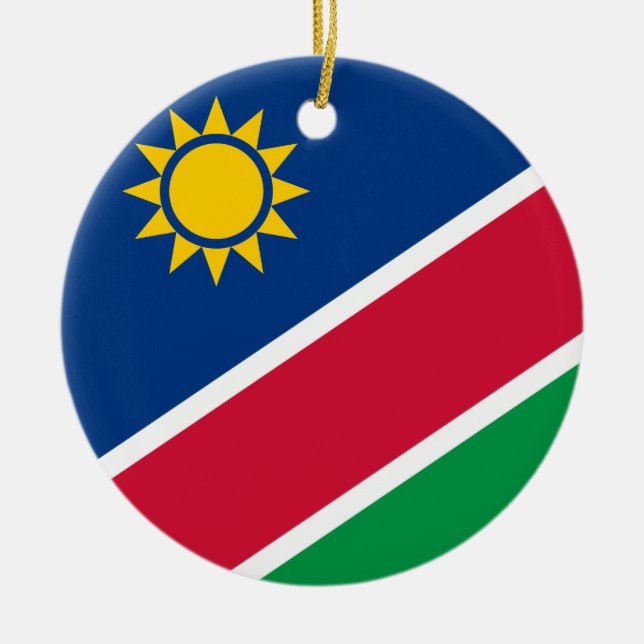 Namibiansk Flagga (Namibia) Julgransprydnad Keramik (Framsidan)