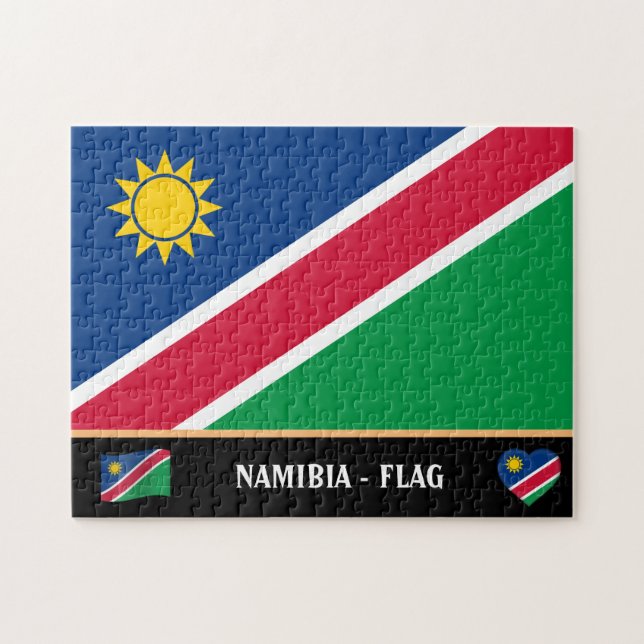 Namibianska Flagga & Namibia land / Namibia Pussel (Horisontell)