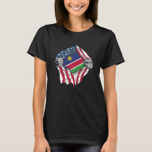 Namibianskt blod inuti Namibia Flagga T Shirt