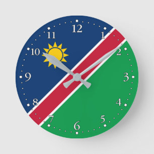 Namibias flagga rund klocka