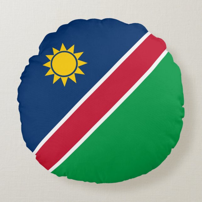 Namibias flagga rund kudde (Framsidan)
