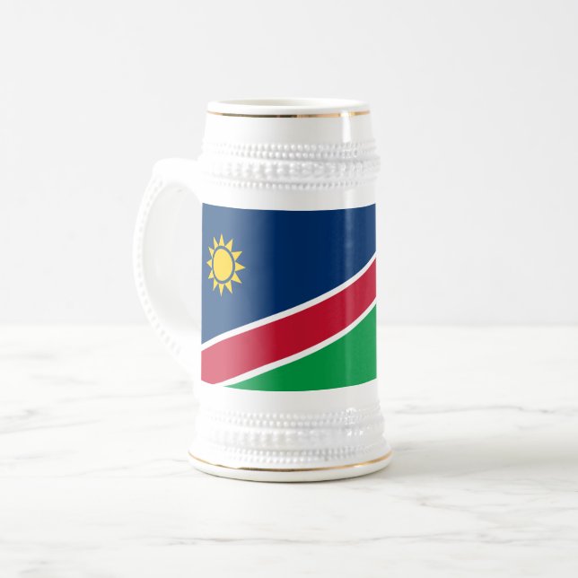 Namibias flagga sejdel (Framsida vänster)