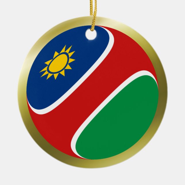 Namibias flaggprydnad julgransprydnad keramik (Framsidan)