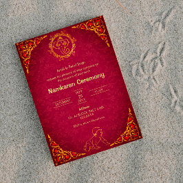 Namkaran Naming Ceremony Golden Inslag Inbjudningar