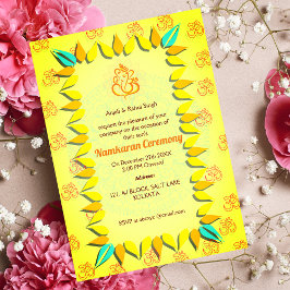 Namkaran Naming Ceremony Golden Inslag Inbjudningar