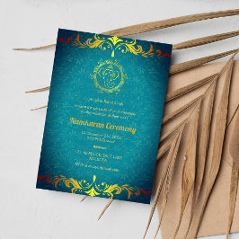 Namkaran Naming Ceremony Golden Inslag Inbjudningar